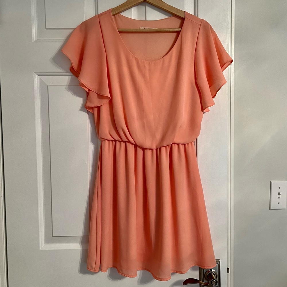 Color Me Red Peach Pink Dress Size Medium